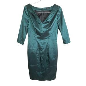 Riani Jewel Green Shift Dress Size US‎ 8 3/4 Sleeve